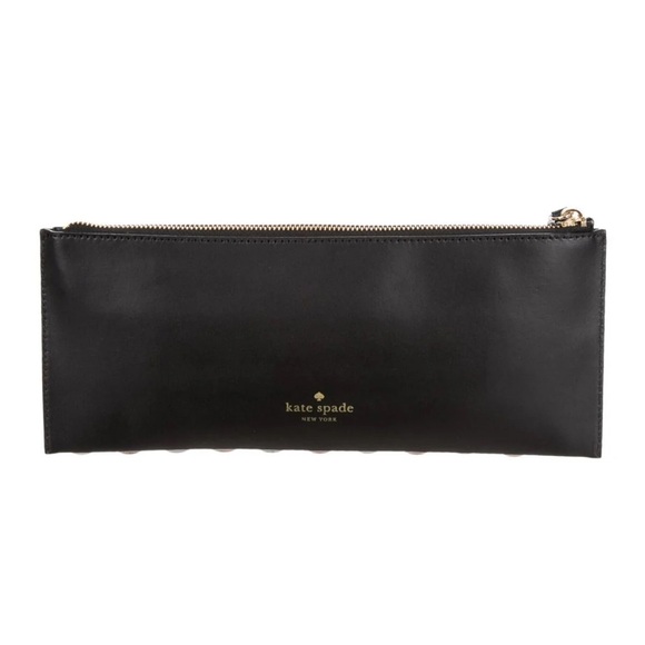 Kate Spade Genuine Leather Wise Owl Clutch - Black w Bronze Gold Silver Accents - Picture 6 of 7